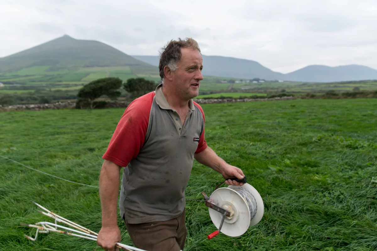 Liam, a farmer takes care of about 80 cows in County Kerry, Ireland.