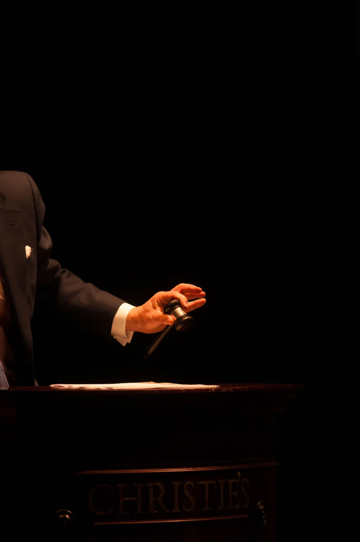 Jussi Pylkkänen, the global president of the auction house Christie's, directs a sale. 2014