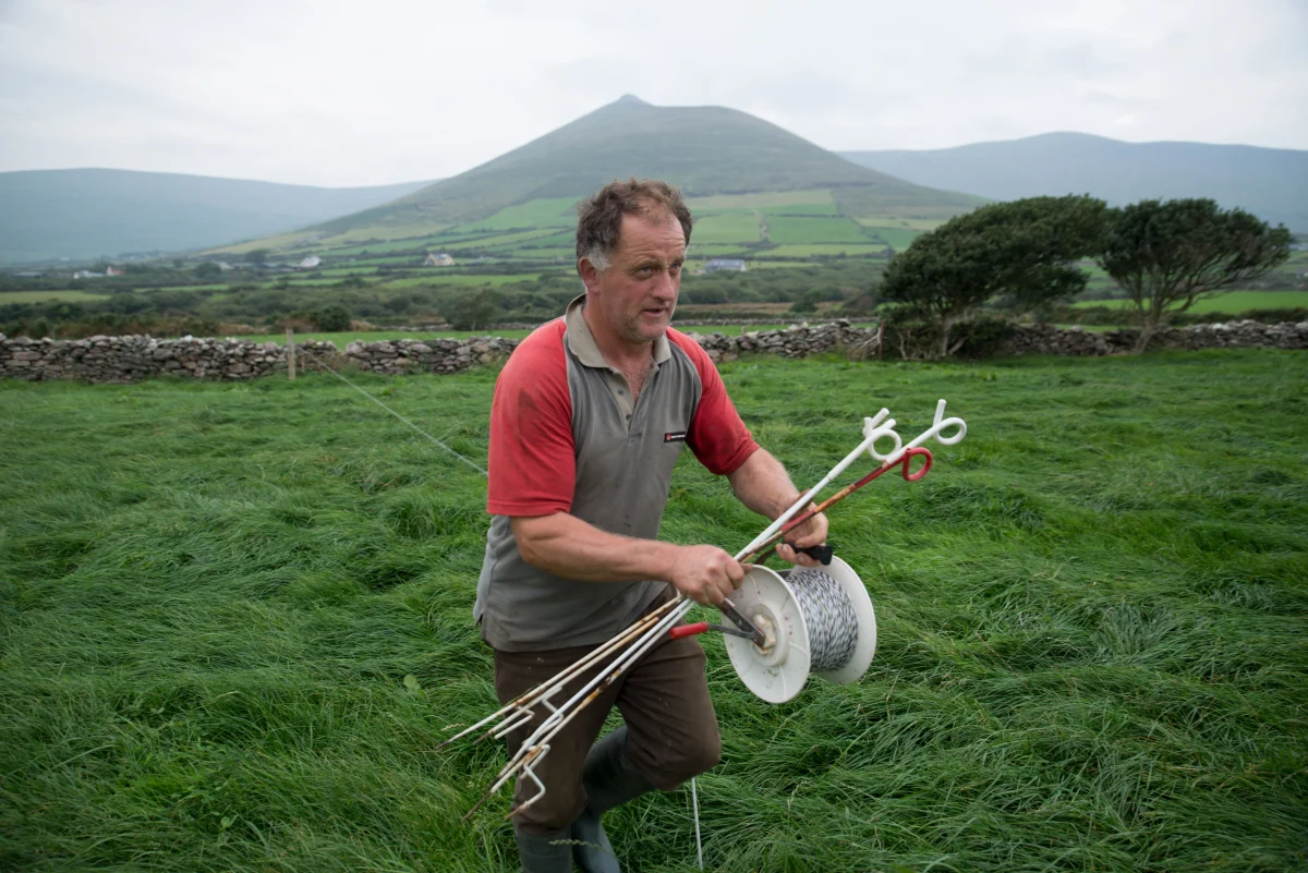Liam, a farmer takes care of about 80 cows in County Kerry, Ireland.